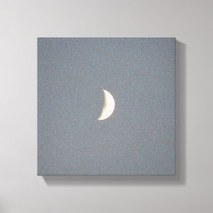 Belle Lune Croissante au Crépuscule sur Toile