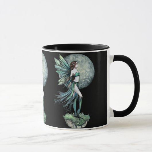 Belle Lune verte Fée Café Mug (Droite)