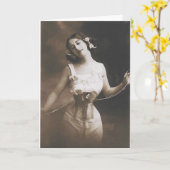 Belle Madame dans la carte de voeux maigre de (Fleur jaune)