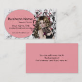 Belle Madame d'une chevelure Brown 3 - cartes de (Devant / Derrière)