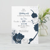belle marine et fleurs blanches invitation anniver (Debout devant)