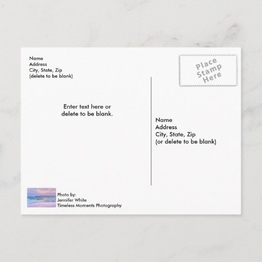 Belle Matin Jetée de Navarre Beach Carte Postale V (Dos)