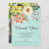 Belle Merci photo de fleurs carte plat (Devant / Derrière)