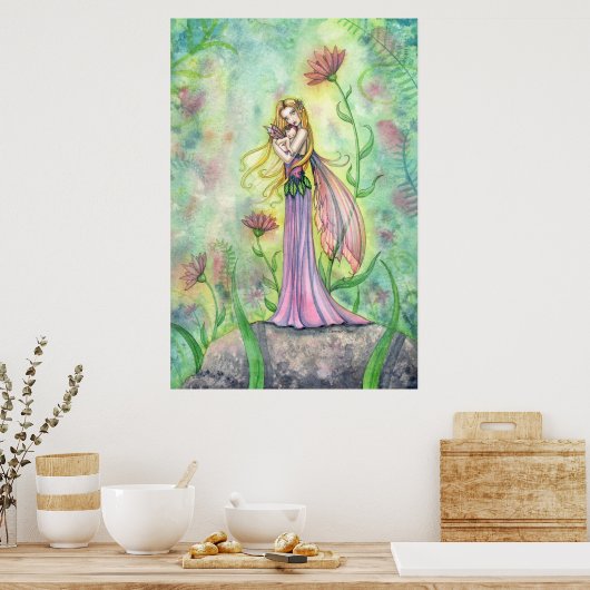 Belle mère et bébé poster de la fée Imprimer (Cuisine)