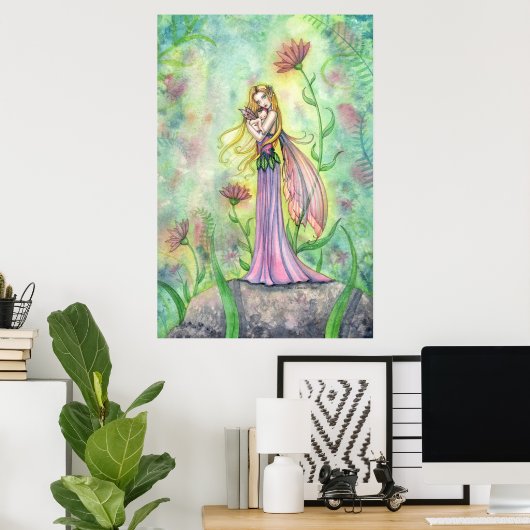 Belle mère et bébé poster de la fée Imprimer (Bureau à domicile)