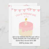 Belle, moderne invitation à gâteau d'anniversaire (Devant / Derrière)