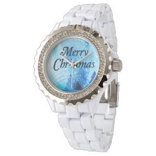 Belle montre blanche en pierre de Noël