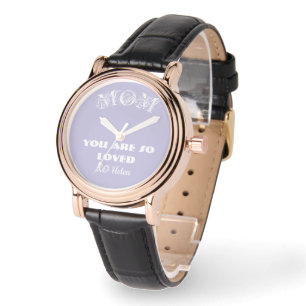 Belle montre visage lavande 'Maman tu es si aimée'
