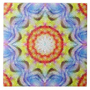 Belle mosaïque brillante Carreaux soleil Fleur