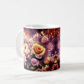 Belle Motif de café Fleur Acrylique Mug (Devant gauche)