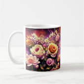Belle Motif de café Fleur Acrylique Mug (Gauche)