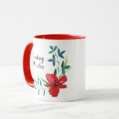 Belle Mug à café floral classique à deux tons (Devant gauche)