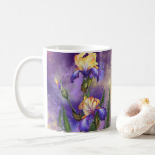 Belle Mug à café Iris Fleur violet - Peinture