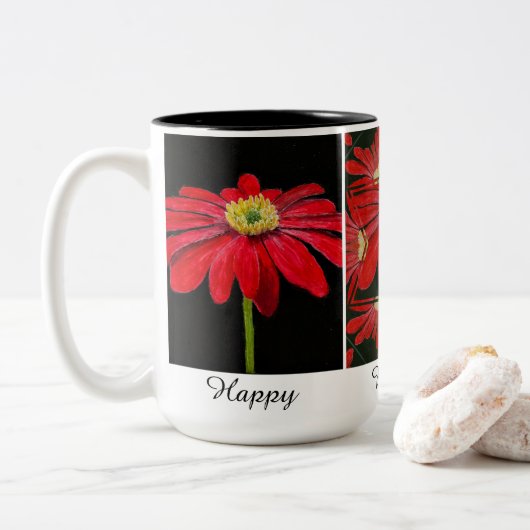 Belle Mug à deux tonalités, 15 oz (Avec donut)