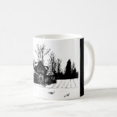 Belle Mug avec la scène de la ferme d'hiver (Devant droit)