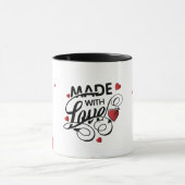 Belle Mug blanche : Fabriquée avec amour (Centre)