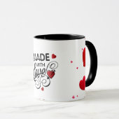 Belle Mug blanche : Fabriquée avec amour (Devant droit)