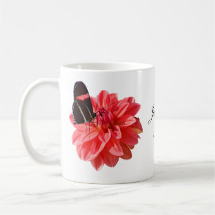 Belle Mug Dahlia avec Mug Coffee Coffee Papillon
