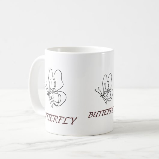 Belle Mug d'art papillon (Devant gauche)