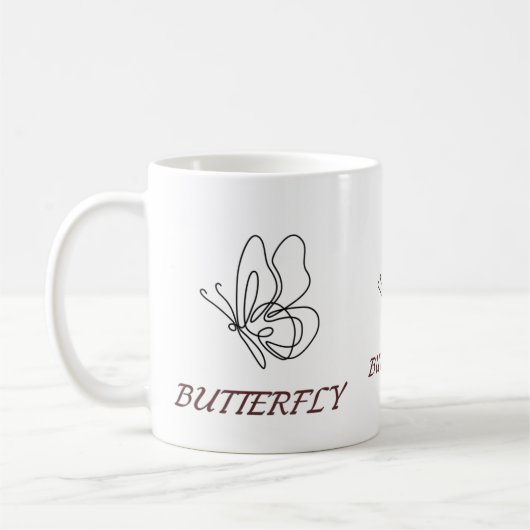 Belle Mug d'art papillon (Gauche)