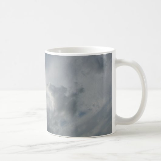 Belle Mug de café blanc bouffé nuages (Droite)