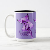 Belle Mug de café de chat de lait mauve (Gauche)