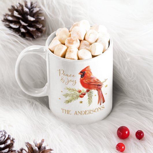 Belle Mug de café de Noël du Cardinal Rouge