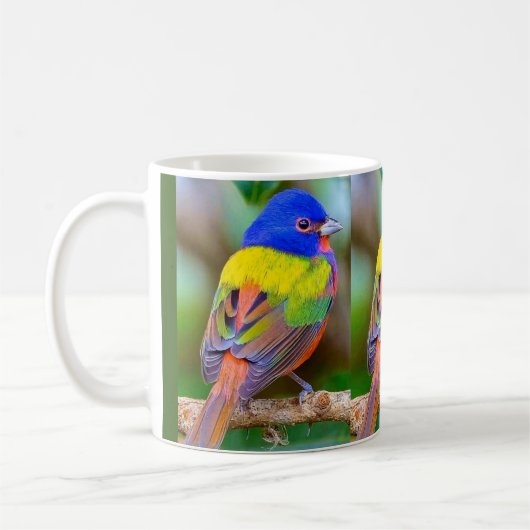 Belle Mug de café d'oiseaux coloré (Gauche)