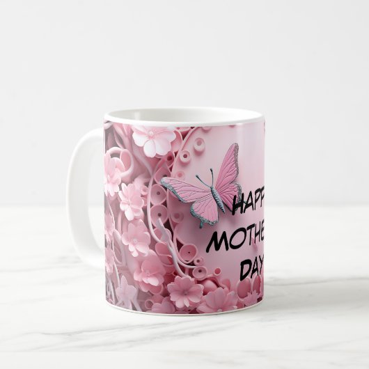 Belle Mug de café Floral Design (Devant gauche)