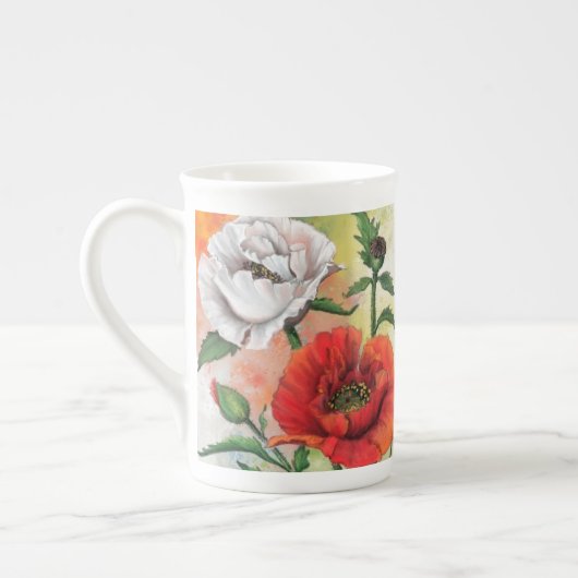 Belle Mug de crapets blancs rouges (Gauche)