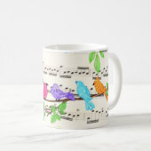 Belle Mug d'oiseaux musicaux colorés (Devant droit)