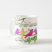 Belle Mug d'oiseaux musicaux colorés (Devant gauche)