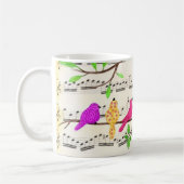 Belle Mug d'oiseaux musicaux colorés (Gauche)
