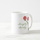 Belle Mug En Fleurs, Rouge (Devant droit)
