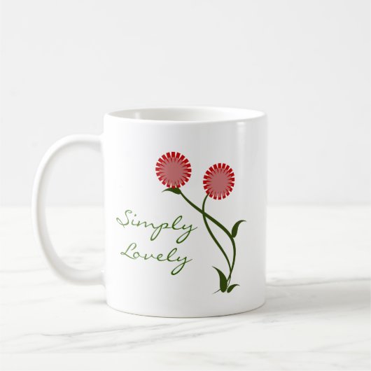 Belle Mug En Fleurs, Rouge (Gauche)