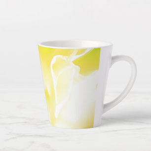 Belle Mug en latte d'impression à fleurs jaunes