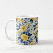 Belle Mug Fleurs Jaunes et Bleues (Gauche)