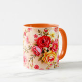 Belle Mug Fleurs vintages (Devant droit)
