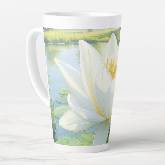 Belle Mug Latte Fleur Lily (Angle gauche)