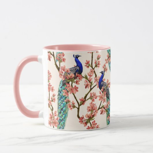 Belle Mug Motif Peacock (Gauche)