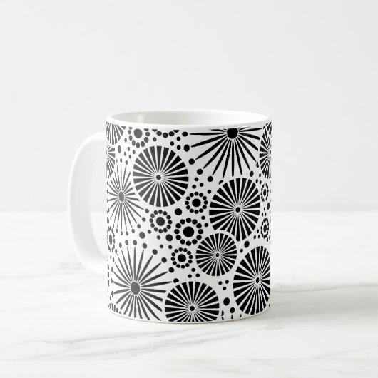 Belle Mug noir et blanc rétro (Devant gauche)