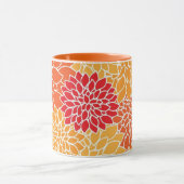 Belle Mug Orange et Rouge Floral (Centre)