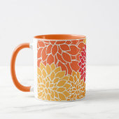 Belle Mug Orange et Rouge Floral (Gauche)