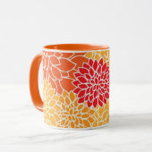 Belle Mug Orange et Rouge Floral (Devant gauche)
