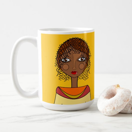 Belle Mug Visage Stylisé (Avec donut)
