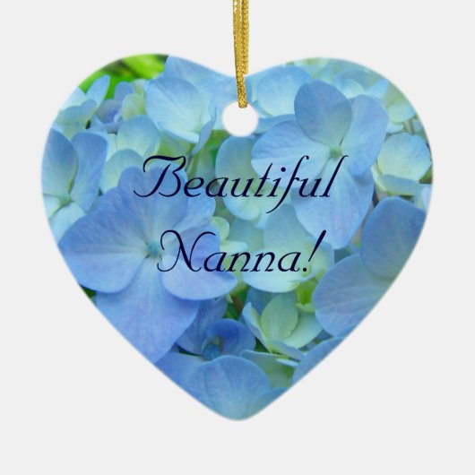 Belle Nanna ! ornements cadeaux Hydrangea Bleue (Devant)
