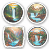 Belle nature à 4 paquets dans Sticker rond (Devant)