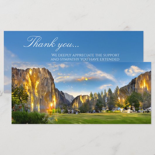 Belle nature Paysage Carte de remerciements funéra (Devant / Derrière)