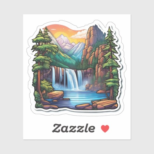 Belle Nature Sticker Carré simple (Feuille)