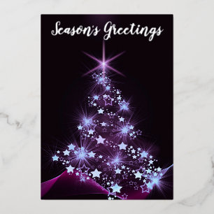 Belle Noël Arbre Foil Carte de vacances